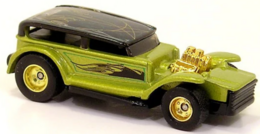 Hot Wheels 2005 - Collector # 132/183 - Treasure Hunt Series 12/12 - Double Demon - Anti-Freeze with Black Roof - Gold Real Riders - USA '06 Card