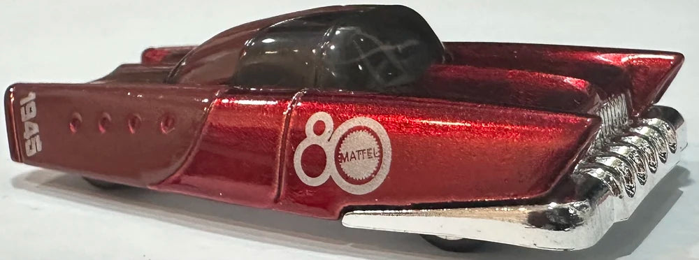 Hot Wheels 2025 - Collector # 167/250 - HW Celebration Racers 6/10 - Mattel Dream Mobile - Metalflake Red with '80' Anniversary Logo - International '80' Anniversary Logo Card