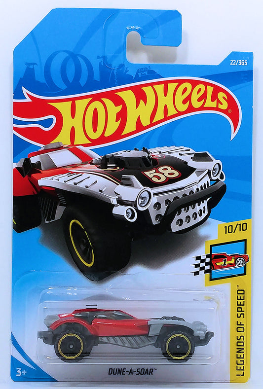 Hot Wheels 2018 - Collector # 022/365 - Legends of Speed 10/10 - New Models - Dune-A-Soar - Red Metalflake / #58 - International Card