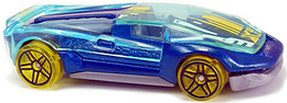 Hot Wheels 2018 - Collector # NONE - X-Raycers 1/10 - Treasure Hunts - El Viento - Transparent Blue & Blue - USA 50th Card
