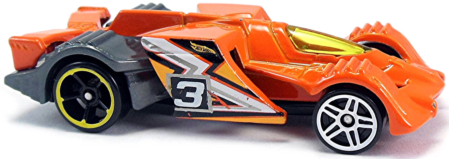 Hot Wheels 2016 - Collector # 028/250 - HW Digital Circuit 8/10 - Epic Fast - Orange / #3 - USA 'Showdown' Card