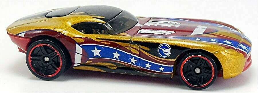 Hot Wheels 2015 - Collector # 069/250 - HW City / HW All Stars / Treasure Hunts - Fast Felion - Gold - USA 'Showdown' Card