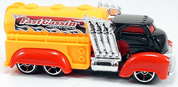 Hot Wheels 2013 - Collector # 047/250 - HW City / HW City Works - Fast Gassin - Black Cab, Red Fenders & Orange Tank