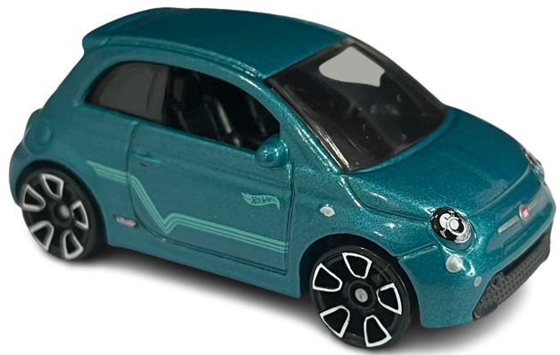 Hot Wheels 2023 - Collector # 144/250 - HW Green Speed 8/10 - Fiat 500e - Metallic Teal- USA