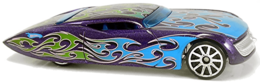 Hot Wheels 2010 - Collector # 058/214 - Treasure Hunts 6/12 - Gangster Grin - Purple Metalflake with Flames - 10 Spoke Wheels - International Card