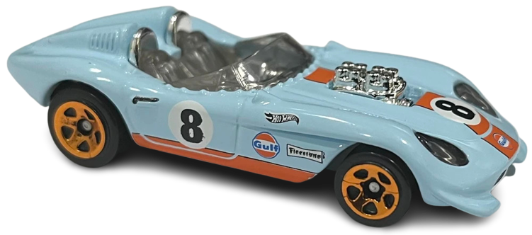 Hot Wheels 2023 - Collector # 155/250 - HW Roadsters 09/10 - Glory Chaser - Zenith Blue - Gulf Racing / '8' - USA