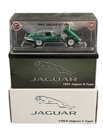 Hot Wheels 2023 - HWC / RLC Exclusive - 1964 Jaguar E-Type - Spectraflame British Racing Green - Metal/Metal - Real Riders - Tilt Forward Hood - Acrylic Display Case - Limited to 30,000