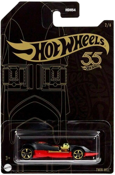 Hot Wheels 2023 Theme Series 55th Anniversary Black Yellow 02 06 KMJ Diecast II