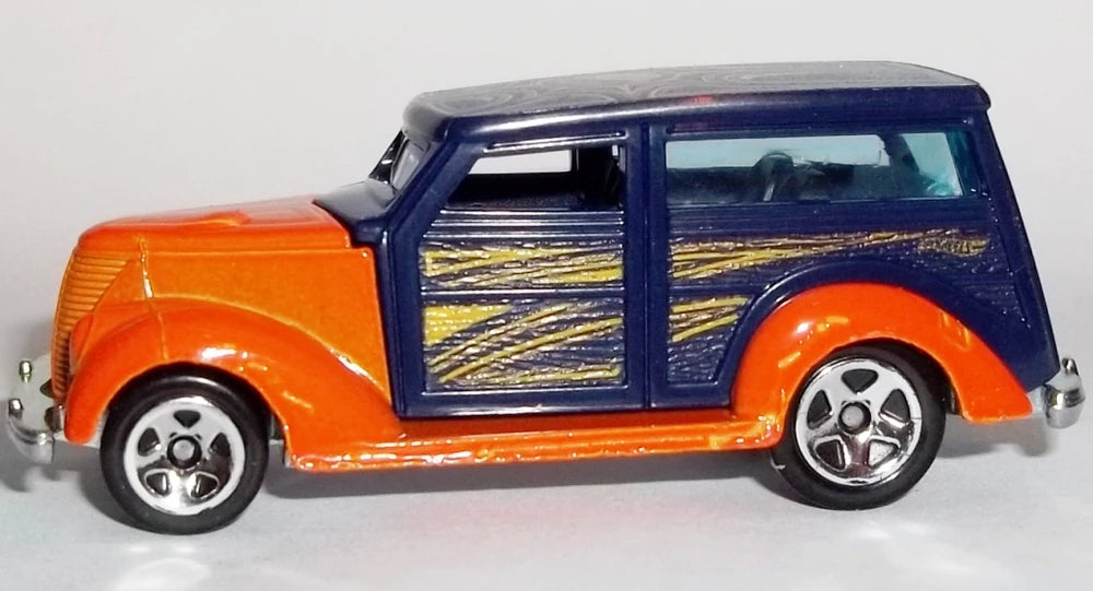 Hot Wheels 2014 - Happy 4th of July # 6/6 - '37 Ford Woodie - Orange & Black - Kroger Exclusive