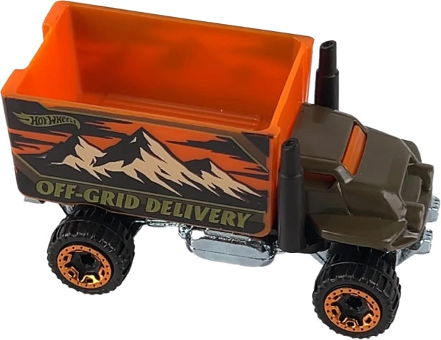 Hot Wheels 2023 - Collector # 033/250 - HW Haulers 3/5 - Baja Hauler - Brown & Orange / OFF-GRID DELIVERY - USA