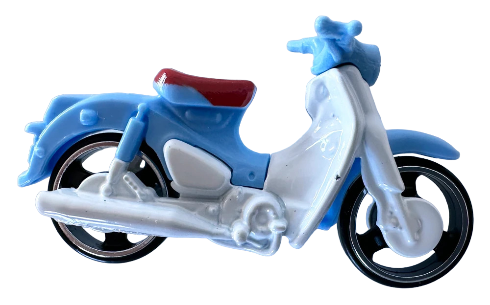 Hot Wheels 2023 - Collector # 087/250 - HW Moto 03/05 - Honda Super Cub - Light Blue & White / Red Seat - IC