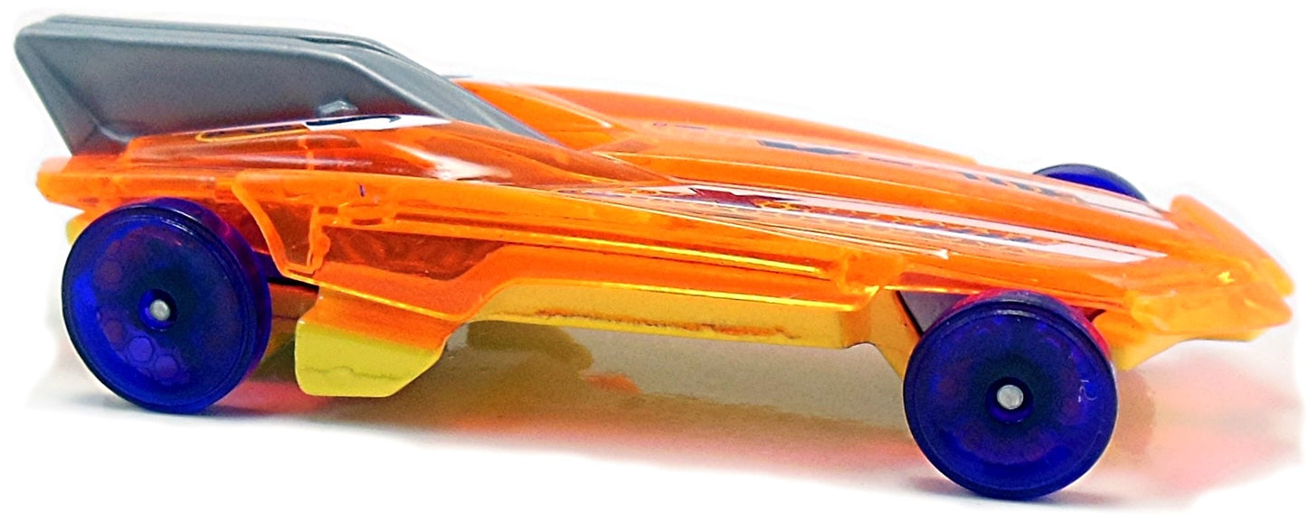Hot Wheels 2017 - Collector # 304/365 - X-Raycers 2/10 - HW Formula Solar - Transparent Orange Body / Yellow Metal Base / Gray Vertical Wing - USA Card