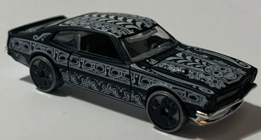 Hot Wheels 2021 - Happy Halloween 2/5 - '71 Maverick Grabber - Matte Black - Gray Skull Wheels