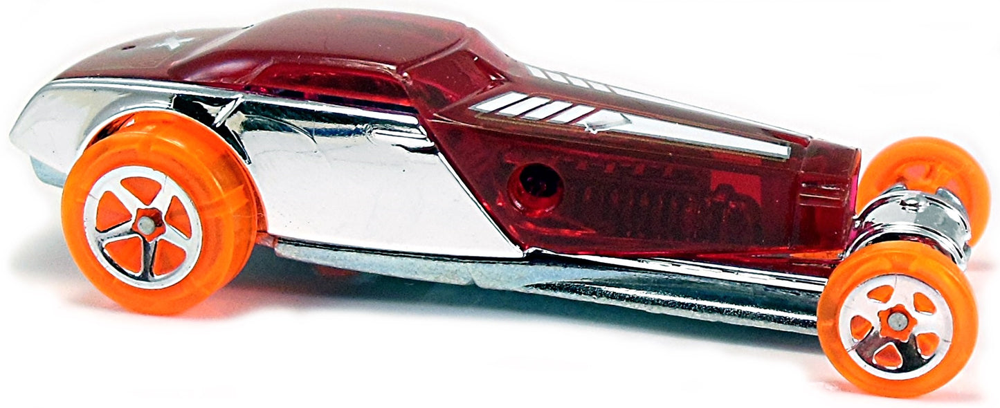 Hot Wheels 2017 - Collector # 268/365 - X-Raycers 3/10 - Hi-Roller - Transparent Red & Chrome Body / ZAMAC Metal Base - USA Card