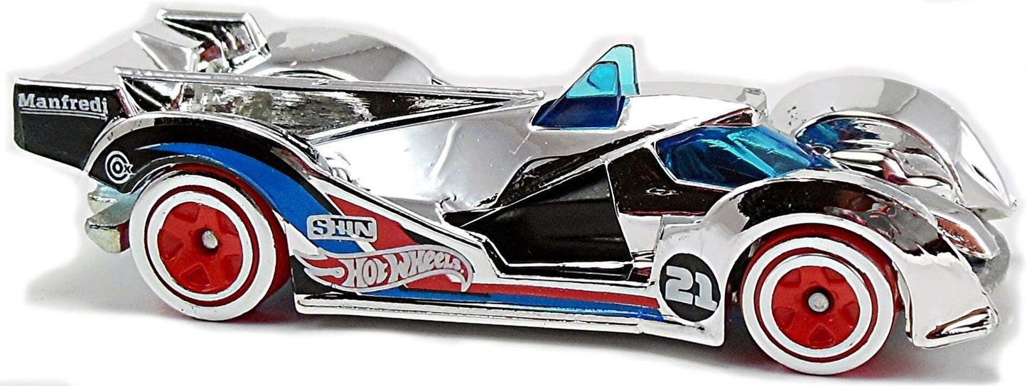 Hot Wheels 2017 - Collector # 324/365 - Super Chromes 8/10 - Hi-Tech Missile - Chrome Body / Blue Windows - USA Card