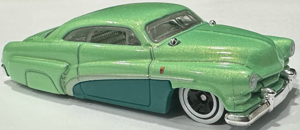 Hot Wheels 2024 - Collector # 143/250 - Rod Squad 5/5 - New Models - Hirohata Merc - Seafoam Green - White Walls on 5 Spokes - IC