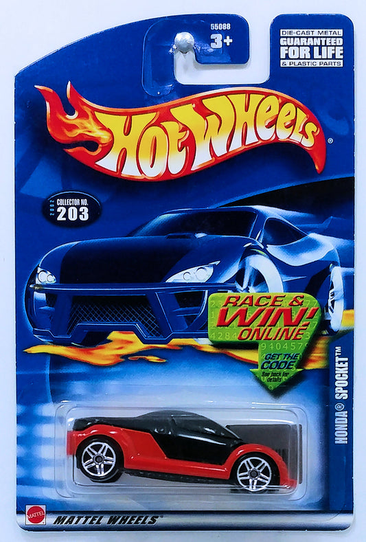 Hot Wheels 2002 - Collector # 203/240 - Honda Spocket - Orange & Black - USA Race & Win Card