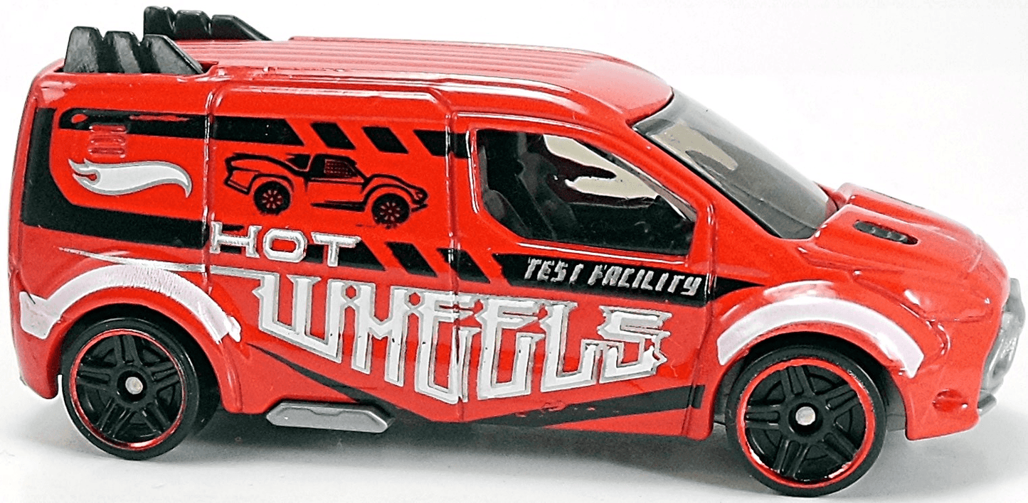 Hot Wheels 2015 - Collector # 098/250 - HW Off-Road / Hot Wheels Test Facility - Hot Wheels Ford Transit Connect - Red - 'Scan & Race' Card