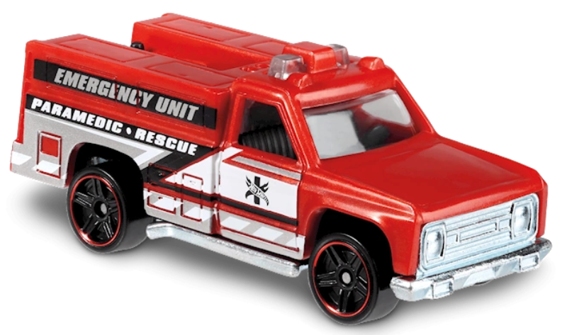 Hot Wheels 2019 - Collector # 123/250 - Red Edition 6/12 - HW Rapid Responder - Red - USA Card - Target Exclusive