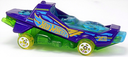 Hot Wheels 2018 - Collector # 257/365 - X-Raycers 10/10 - New Models - Hover & Out - Purple, Transparent Blue & Green - USA 50th Card