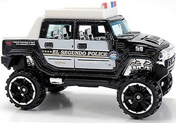 Hot Wheels 2011 - Collector # 161/244 - HW Main Street 1/10 - Hummer H2 SUT - Black & White / El Segundo Police - USA Card