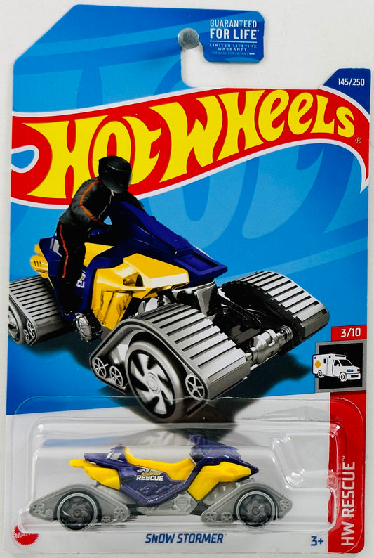 Hot Wheels 2022 - Collector # 145/250 - HW Rescue 03/10 - Snow Stormer - Purple / Yellow - USA Card