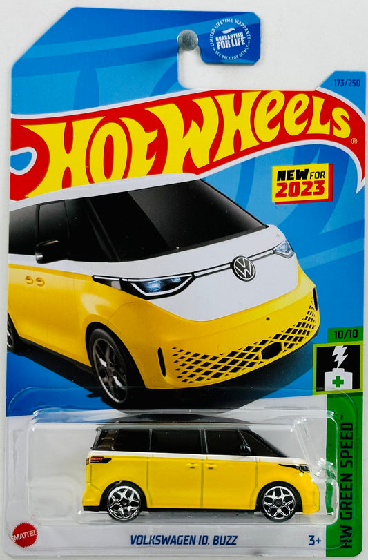 Hot Wheels 2023 - Collector # 173/250 - HW Green Speed 10/10 - New Models - Volkswagen ID. Buzz - Yellow - USA