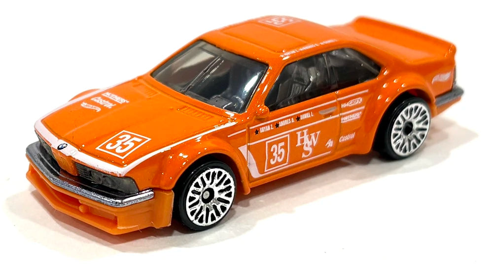 Hot Wheels 2025 - Collector # 185/250 - Wild Widebody 1/5 - New Models - BMW 635 CSi - Orange / #35 - Lace Wheels - USA Card