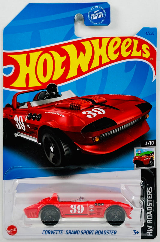 Hot Wheels 2023 - Collector # 014/250 - Roadsters 03/10 - Corvette Grand Sport Roadster - Red - '39' - Kroger Exclusive - USA