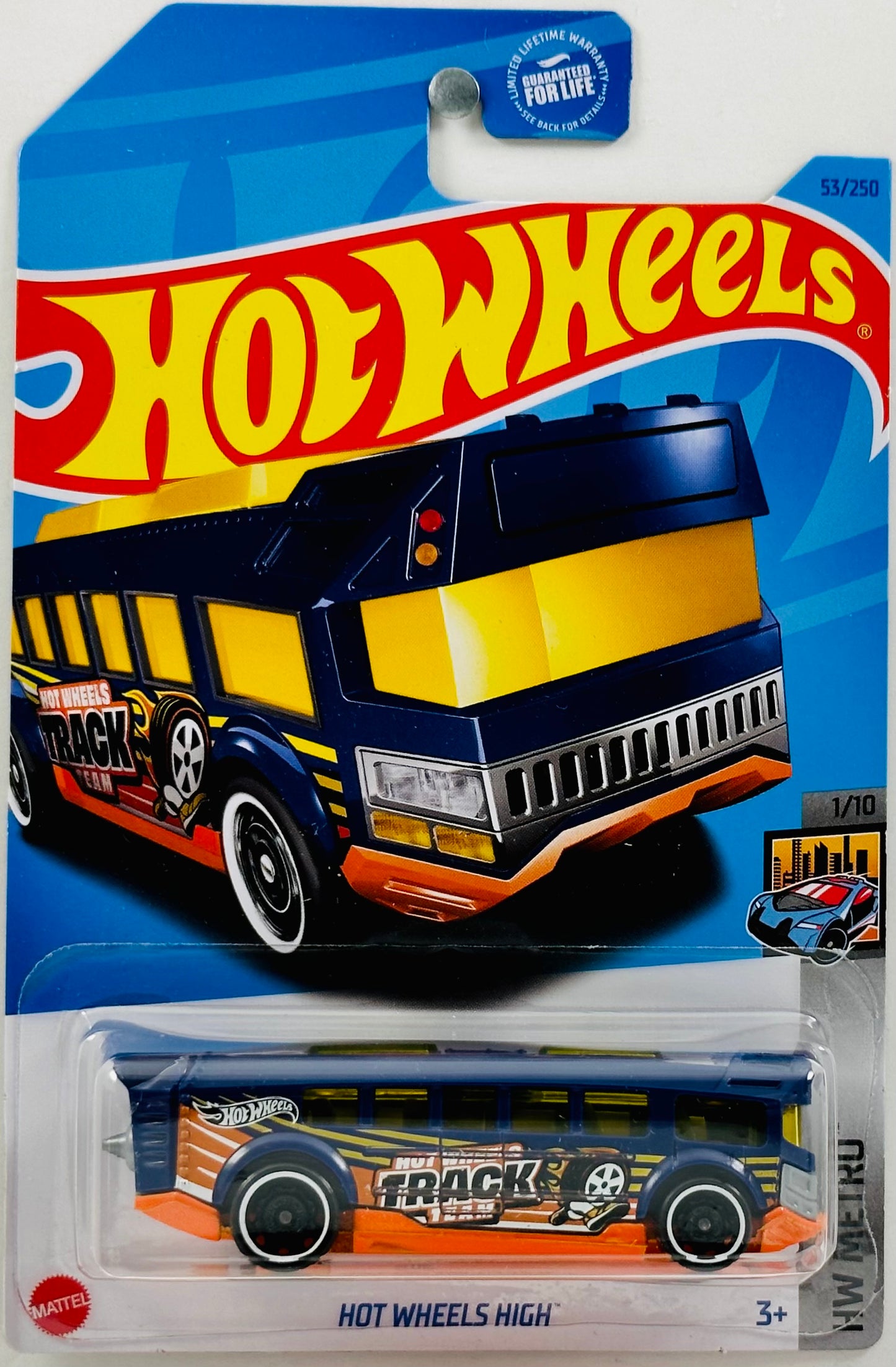 Hot Wheels 2023 - Collector # 053/250 - HW Metro 01/10 - Hot Wheels High - Dark Blue - 'Hot Wheels Track Team' - USA