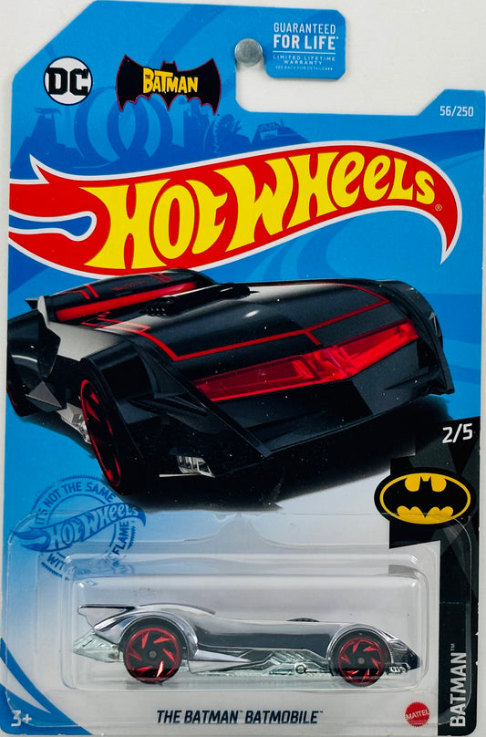 Hot Wheels 2021 - Collector # 056/250 - Batman 02/05 - The Batman Batmobile - Chrome - DC Comics - USA Card