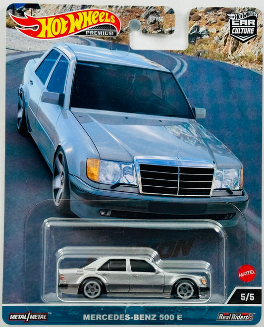 Hot Wheels 2023 - Premium / Car Culture - Canyon Warriors 05/05 - Mercedes-Benz 500 E - Sliver - Metal/Metal & Real Riders