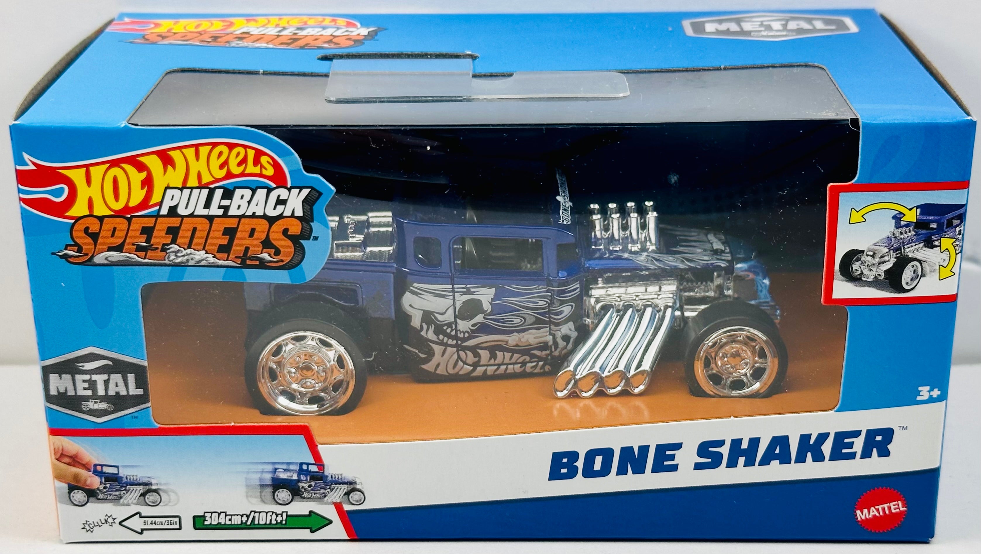 Hot Wheels Bone Shaker ミニカー Hot Wheels 2023 - Pull-Back Speeders - Bone Shaker - Dark Blue