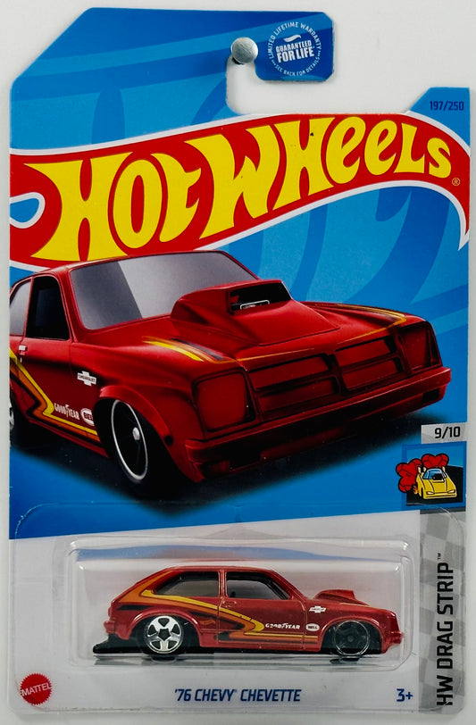 Hot Wheels 2023 - Collector # 197/250 - HW Drag Strip 09/10 - '76 Chevy Chevette - Metalflake Red - USA