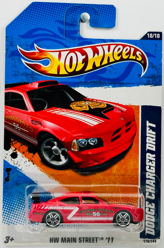 Hot Wheels 2011 - Collector # 170/244 - HW Main Street 10/10 - Dodge Charger Drift - Red - USA