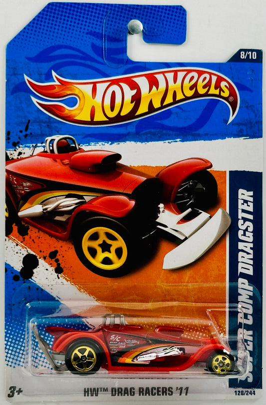 Hot Wheels 2011 - Collector # 128/244 - HW Drag Racers 08/10 - Super Comp Dragster - Red - USA
