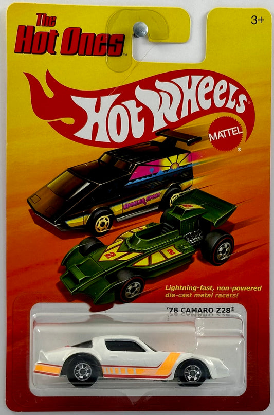 Hot Wheels 2011 - The Hot Ones - '76 Camaro Z28 - Metalflake Pearl White - Basic Wheels - Metal/Metal - Lightning Fast Metal Racers
