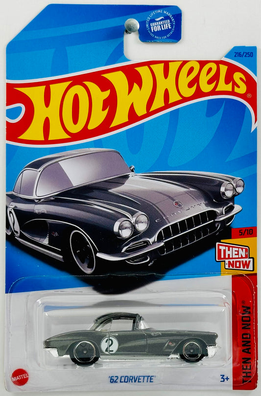 Hot Wheels 2023 - Collector # 216/250 - Then And Now 05/10 - '62 Corvette - Metalflake Gray - USA