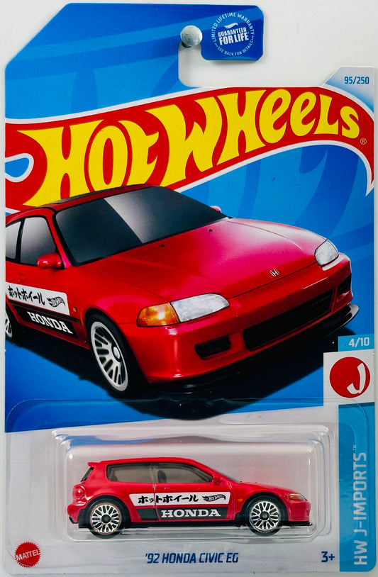 Hot Wheels 2024 - Collector # 095/250 - HW J-Imports 04/10 - '92 Honda Civic EG - Red - USA