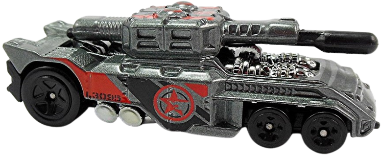 Hot Wheels 2007 - Collector # 142/180 - All Stars - Invader (Tank) - Metalflake Dark Gray - Red & Black Camo Graphics / Red Star - Black 5 Spoke (5SP) Wheels - USA Card
