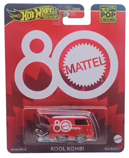 Hot Wheels 2025 - Premium / Pop Culture / Mattel 80th Anniversary - Kool Kombi - Red / 80 - Metal/Metal & Real Riders