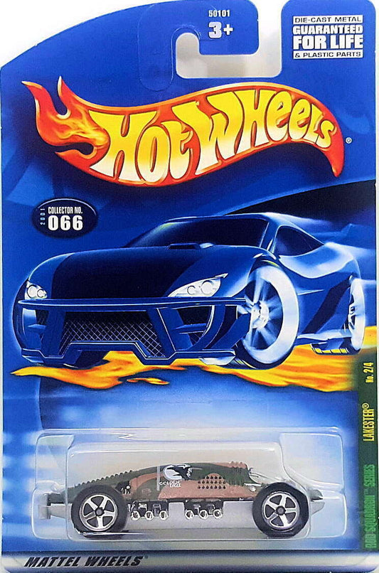 Hot Wheels 2001 - Collector # 066/240 - Rod Squadron Series 2/4 - Lakester - Camouflage Olive Green & Brown - China - USA Card