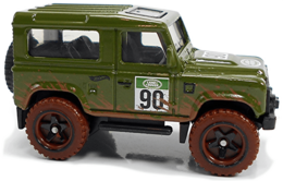 Hot Wheels 2021 - Collector # 032/250 - Baja Blazers 4/10 - Land Rover Defender 90 - Dark Olive Green - International Card