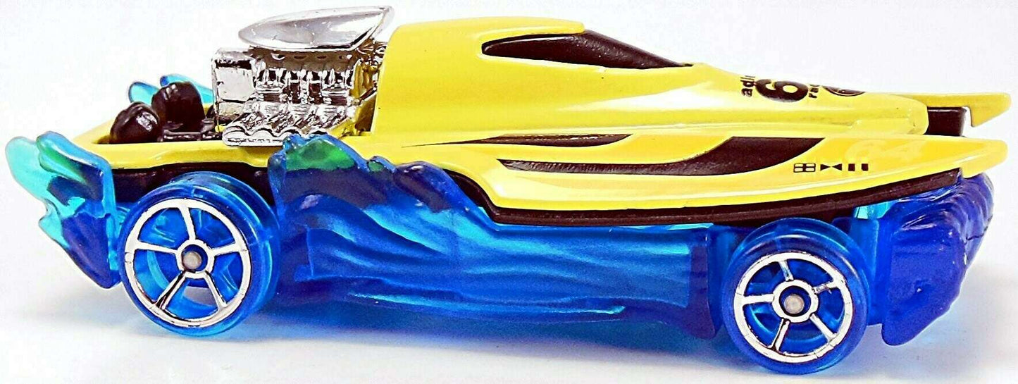 Hot Wheels 2015 - Collector # 113/250 - HW Off-Road / Stunt Circuit / Treasure Hunts - Mad Splash - Yellow / Blue - USA 'Showdown' Card