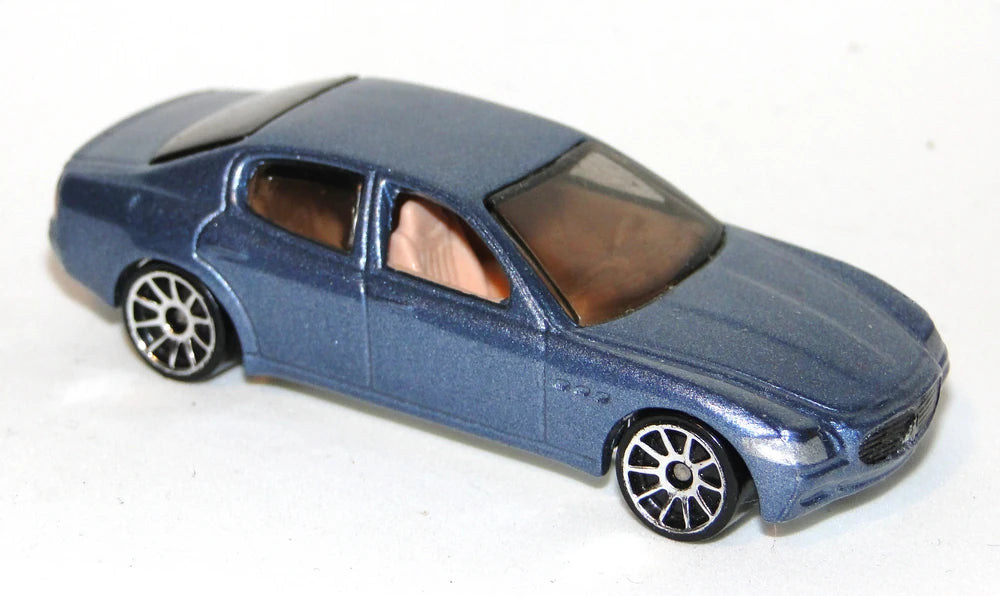 Hot Wheels 2004 - Collector # 029/212 - First Editions 29/100 - Maserati Quattroporte - Steel Blue Metallic - 10 Spokes - USA New '05 Card