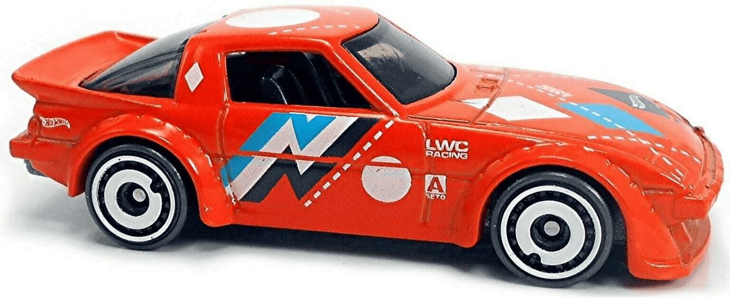 Hot Wheels 2020 - Collector # 130/250 - Speed Blur 5/5 - '95 Mazda RX-7 - Orange - USA Card