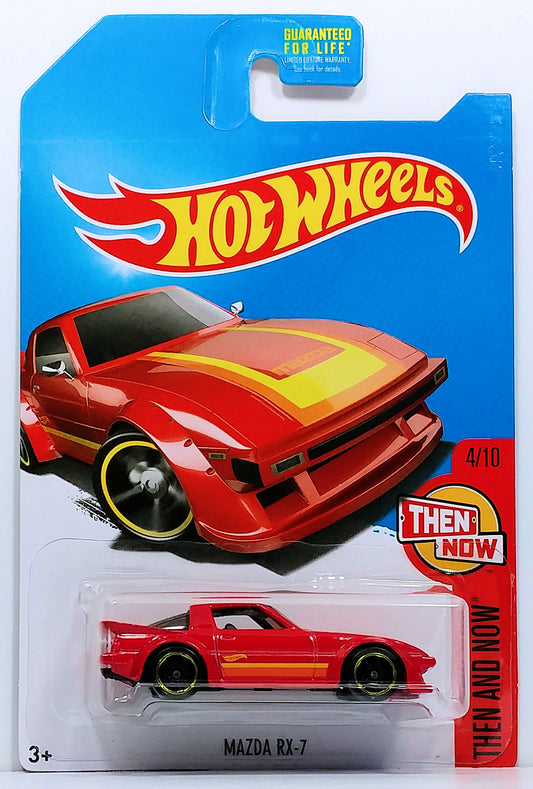 Hot Wheels 2017 - Collector # ---/365 - Then And Now 4/10 - Mazda RX-7 - Red - Kmart Exclusive - USA Card