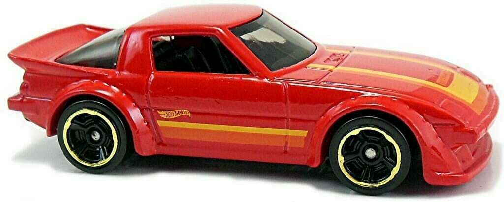 Hot Wheels 2017 - Collector # ---/365 - Then And Now 4/10 - Mazda RX-7 - Red - Kmart Exclusive - USA Card