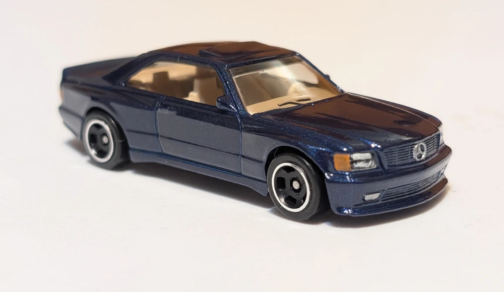 Hot Wheels 2025 - Collector # 186/250 - Wild Widebody 2/5 - '89 Mercedes-Benz 560 SEC AMG - Metalflake Dark Blue - USA Card