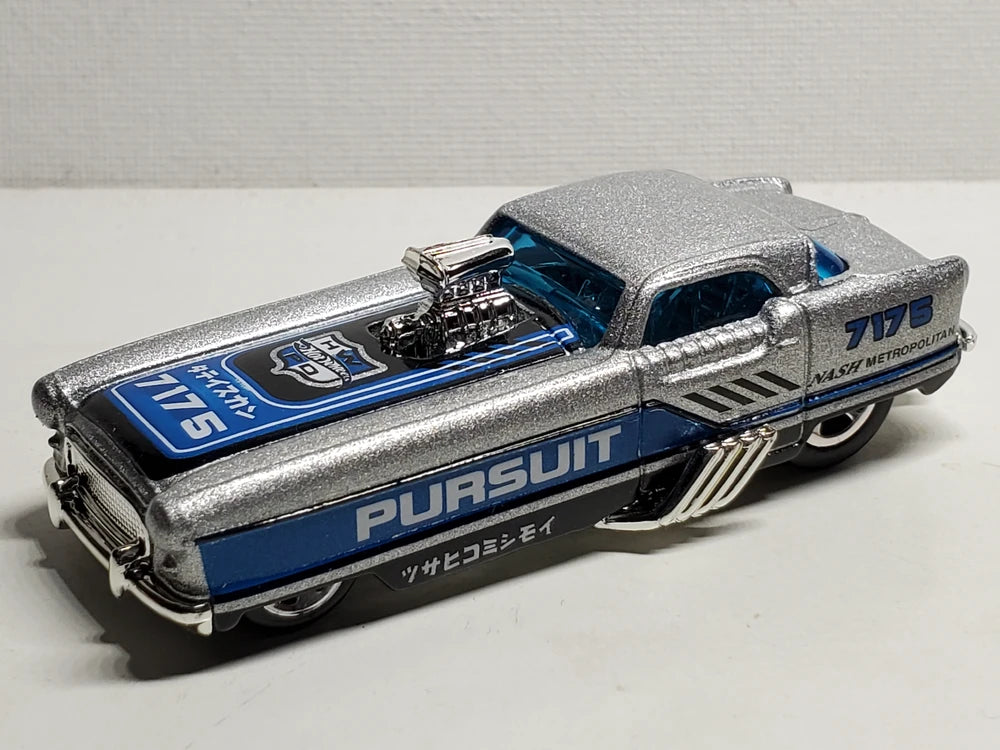 Hot Wheels 2002 - Collector # 206/240 - Metrorail Nash Metropolitan - Silver / Pursuit - USA 'Race & Win' Card